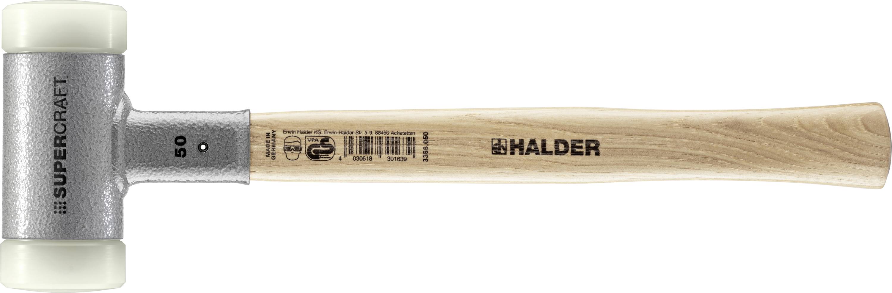 Halder SUPERCRAFT 3366.050 Soft-face hammer Ergonomic handle, Hard, Kickback-free 990 g 365 mm 1 pc(s)