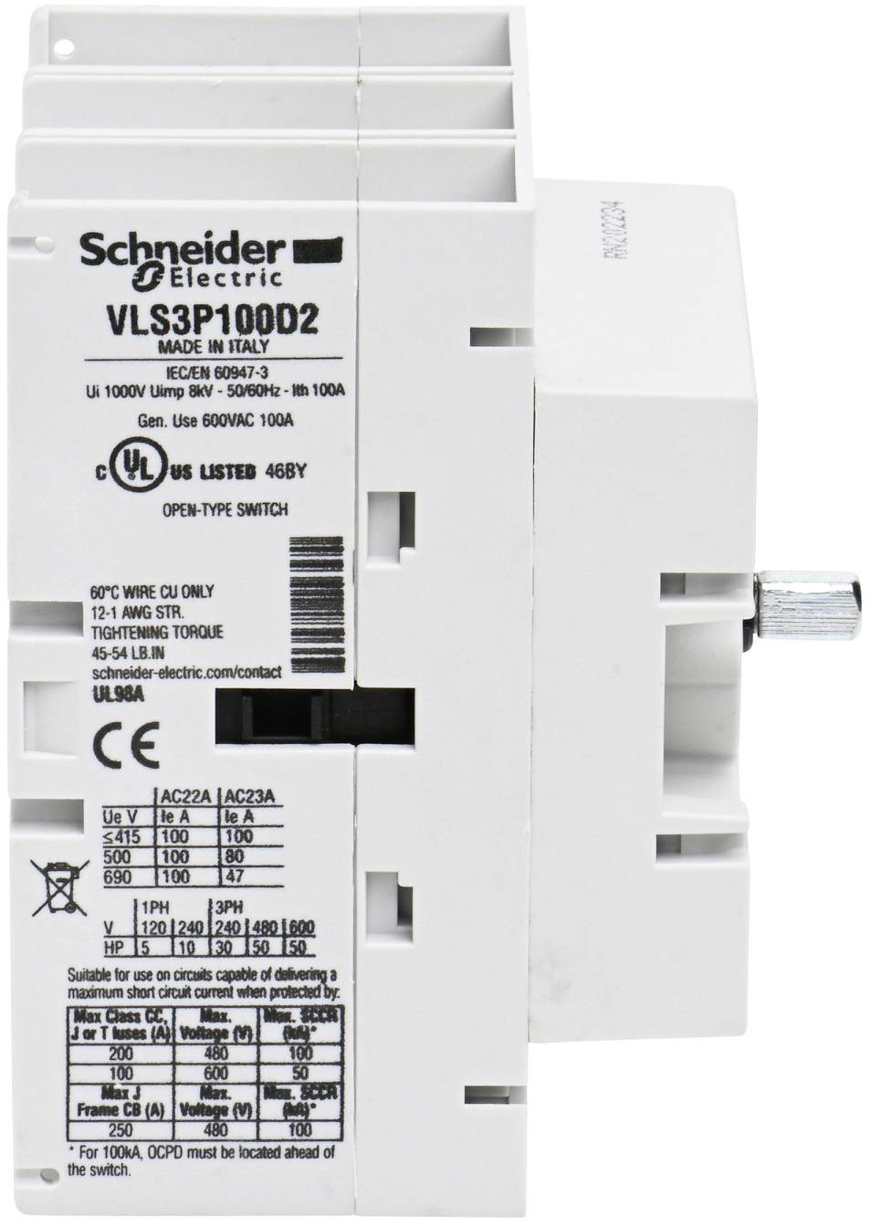 Schneider Electric VLS3P100D2 VLS3P100D2 Isolator switch 1 pc(s)-5