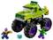Green LEGO monster truck model with 'Hulk Smash!' lettering. Includes Hulk and opponent minifigures. Designed for creative play.
