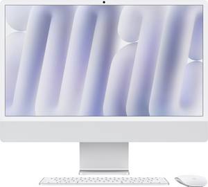 Apple iMac 24 Retina 4.5K (M4, 2024) 61 cm (24 inch) Silver  Apple M4 8‑Core CPU 16 GB RAM  256 GB SSD Apple M4 chip (8-core GPU)  MWUC3D/A