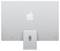 A silver computer monitor with a slim bezel and Apple logo on the back, with no visible screen.