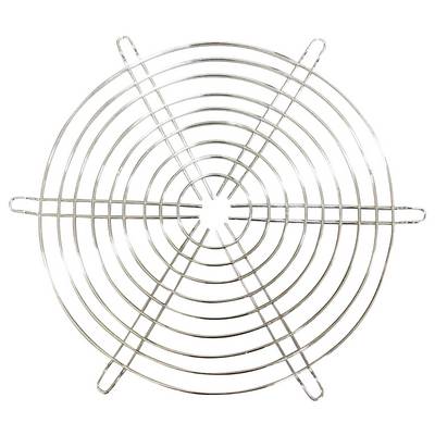 Metal mesh in a circular shape with multiple concentric circles and eight radial struts, typically used as a cover or protective screen.