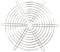 Metal mesh in a circular shape with multiple concentric circles and eight radial struts, typically used as a cover or protective screen.