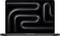 A laptop with a dark, abstract background pattern on the screen.