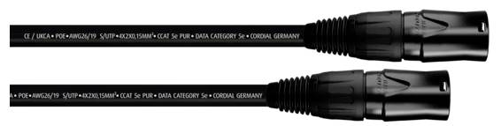 Cordial 15557 RJ45 Network cable, patch cable CAT 5e S/UTP 1.50 m Black PUR coating 1 pc(s)