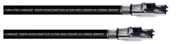 Cordial 15612 RJ45 Network cable, patch cable CAT 6A SF/UTP 5.00 m Black PUR coating 1 pc(s)