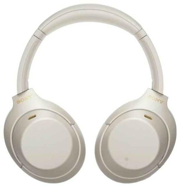 Wireless over-ear headphones in a light beige colour, with padded ear cups and headband. The 'Sony' brand name is displayed on both sides.