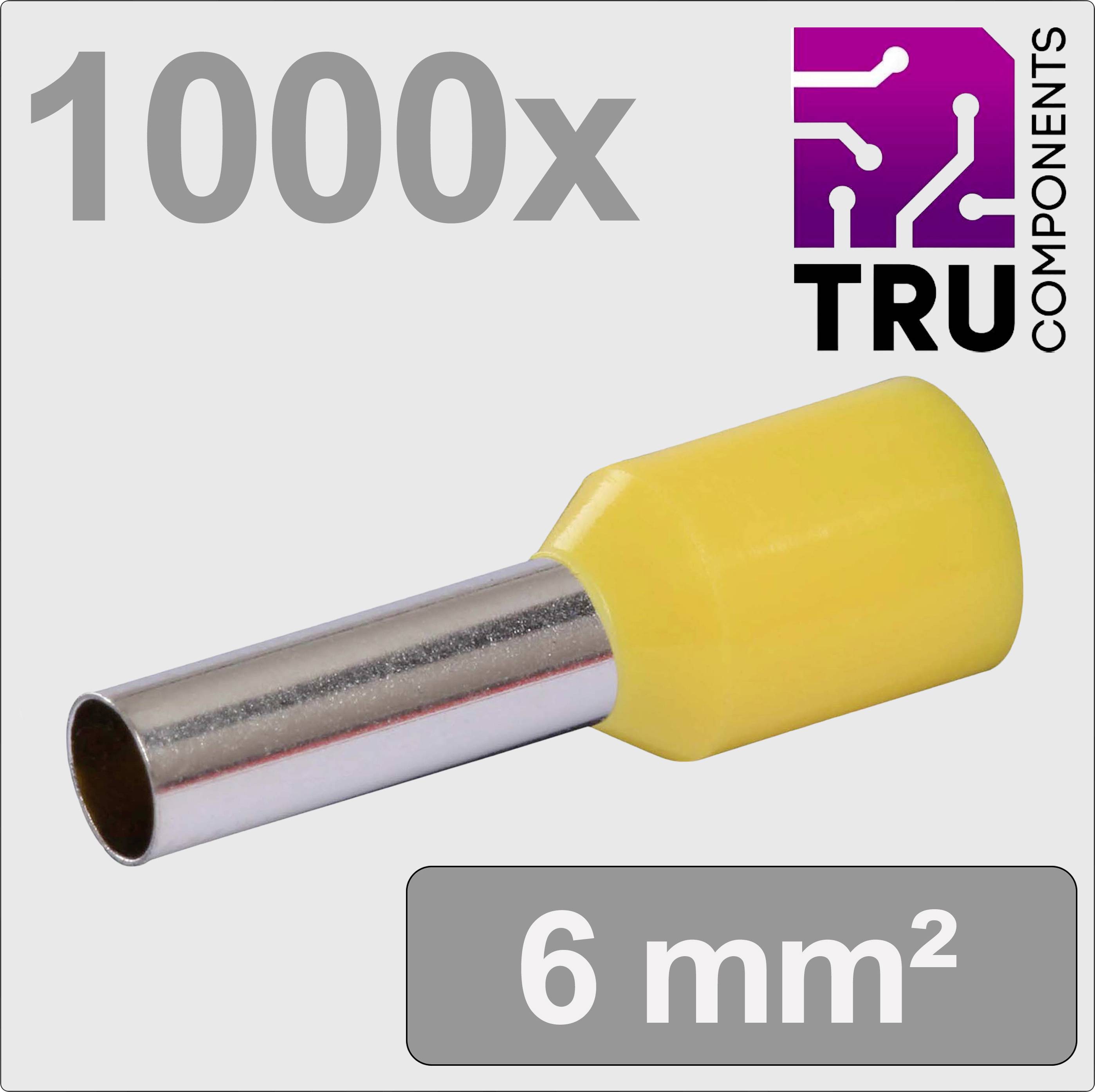 TRU COMPONENTS TC-13377216 Ferrule 6 mm² Partially insulated Yellow 1000 pc(s)