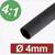 Heat shrink tubing with 4:1 ratio, Black, 4 mm diameter. Suitable for cable insulation and protection.