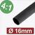 Heat shrink tube with a shrink ratio of 4:1, diameter 16 mm, black colour. Ideal for cable insulation and protection.
