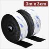 Quadrios 24CA321 Hook-and-loop tape stick-on Hook and loop pad (L x W) 3 m x 3 cm Black 3 m