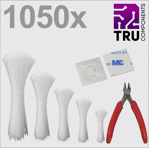 TRU COMPONENTS TC-13377616 T24CA115 Cable tie White UV-proof 1050 pc(s)