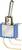 Blue toggle switch with silver lever, standing upright. Suitable for electrical applications to control electrical circuits.