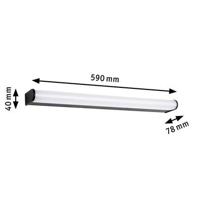 'Single Light Fitting: Length 590 mm, Width 78 mm, Height 40 mm. Simple, rod-shaped design, suitable for various spaces.'