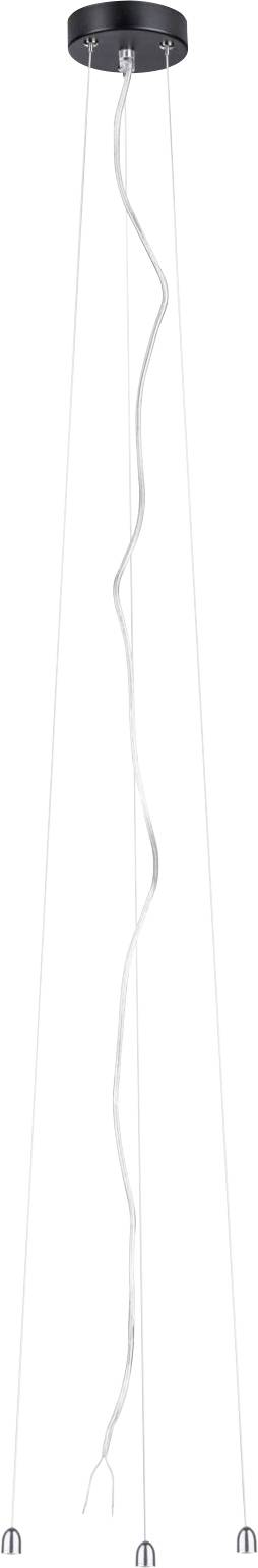 Elegant, floating light design with a spiral white light band suspended from a black ceiling mount.