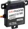 Black digital servo motor model 'AMHV2107MG' by AMX Racing. Specifications: 7.4V, 7.9kg/cm, 0.12s/60°.
