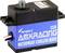 Blue servo motor module by AMX Racing, HV model, with the inscription 'WATERPROOF CORELESS SERVO'.