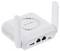A small, white Wi-Fi router with two antennae, multiple ports on the front and the 'Wavlink' logo on the top surface.