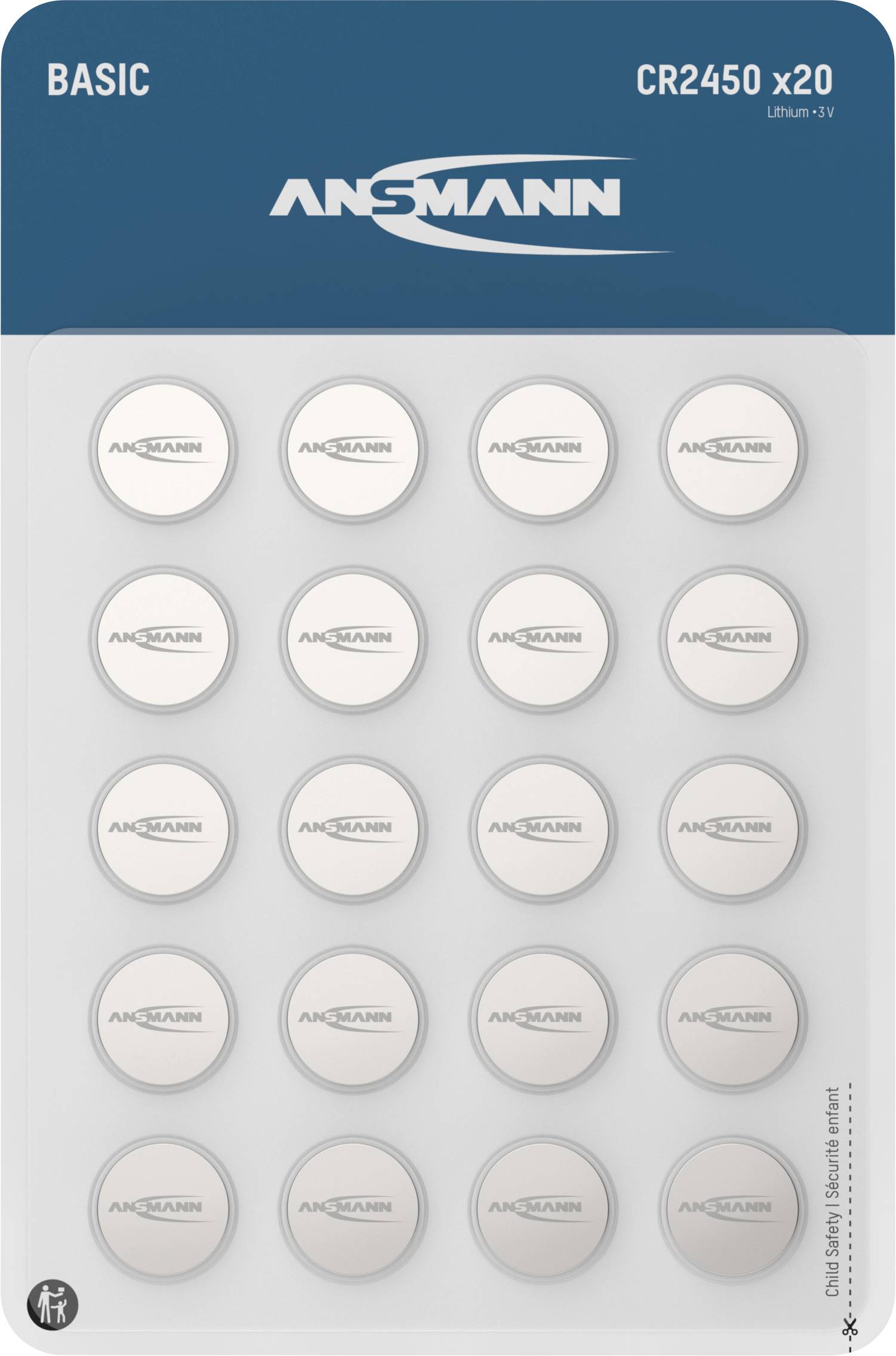 Ansmann Button cell CR 2450 3 V 20 pc(s) 600 mAh Lithium