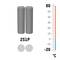 Two cylindrical battery cells '2S1P'. On the right, a vertical temperature scale from -20°C to 60°C.