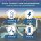 '4-fold Safety | No Risk of Explosion. Deep Discharge, Overload, Short Circuit, Overcharging.' Symbols for Battery Limitations.