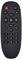 Black remote control with buttons for volume, channels, EQ, and number keys from 0 to 9. At the top are power and mute buttons.