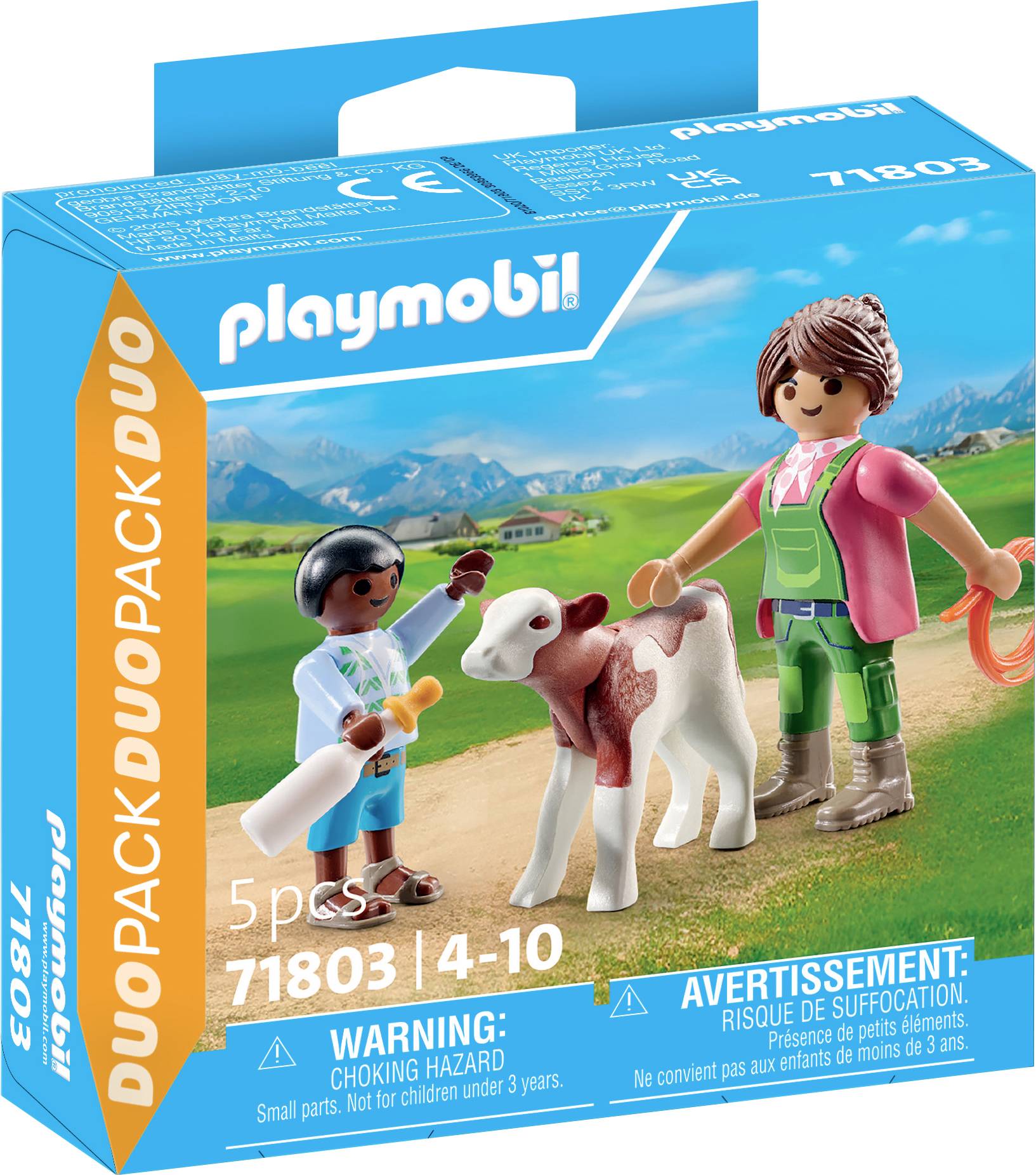 Image of Playmobil® DUOPACK Farm woman with child and calf 71803