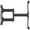 A black, adjustable TV wall mount with two articulating arms for flexible positioning, side view.