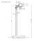Drawing of a monitor stand with adjustable arm. Dimensions: Height 1076-1185 mm, base diameter 400 mm. Arm movement: -90° to +90°, rotation up to 180°.
