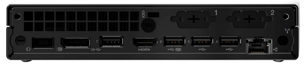 Back of an electronic device with various ports, including HDMI, USB, Ethernet, and audio sockets.