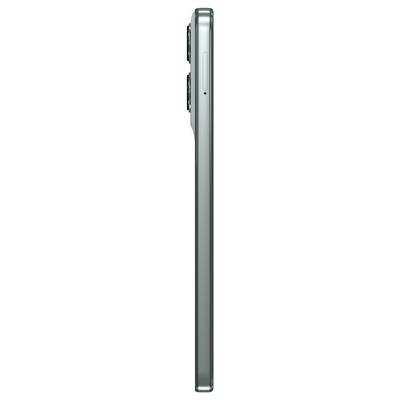 'Side view of a slim, metallic smartphone showcasing the camera module protrusion and volume button.'