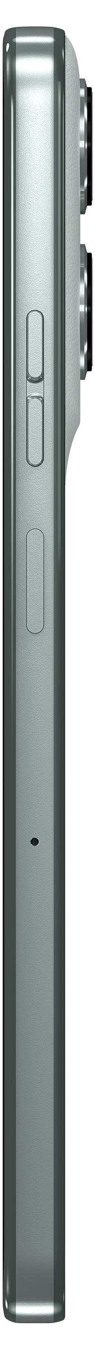 Side view of a modern smartphone showing volume controls and a power button, with a two-camera module slightly raised on the back.