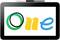 A tablet with the word 'One' in colourful letters. A stylised pen rests on the tablet.