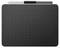 A graphics tablet with a stylus on top. The tablet features a uniform grid with small white cross markings.