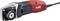 Electric angle grinder by Flex, in red and black. Compact, with cable, suitable for grinding and cutting work.