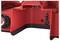 Red plastic component with black control lever. Cutting tool insert on top.