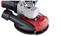 An electric hand brush with a red and black brush head for surface cleaning or processing.