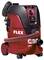 Red industrial vacuum cleaner by FLEX with black control panel, hose, and cable. Suitable for construction site cleaning.