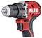 A red and black cordless drill with a grey chuck and speed control, branded 'FLEX' on the side.