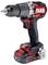 Cordless drill in black and red, brand 'FLEX', with 16V EC motor and 2.5Ah lithium-ion battery. Robust, wireless, ergonomic design.