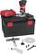 'Flex' tool case with cordless rotary tool, charger and accessories, including holders, attachments and keys.