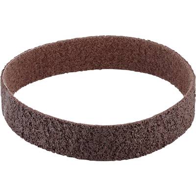 A brown abrasive sanding belt with coarse grit, suitable for sanding equipment, is shown. It is circular and designed for intensive sanding work.