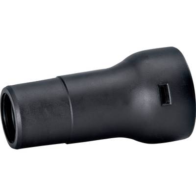 A black plastic adapter or connector piece, cylindrical in shape, possibly for a vacuum cleaner or similar device.