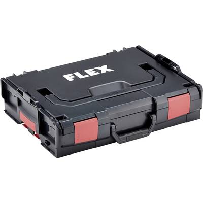 Black tool case with a red lock and the inscription 'FLEX' on the top.
