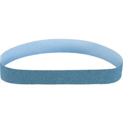 A blue, flexible plastic band in the shape of a ring.