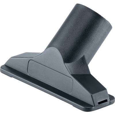 A black vacuum cleaner attachment shown from a slightly angled overhead perspective. The attachment has a wide, flat nozzle.