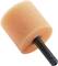 A cylindrical, orange sponge attachment with a black handle, suitable for drill machines for polishing or cleaning.