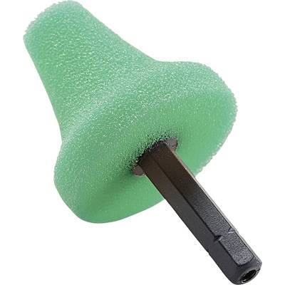 A green foam tip with a black, hexagonal metal shaft. Likely used as a polishing accessory.