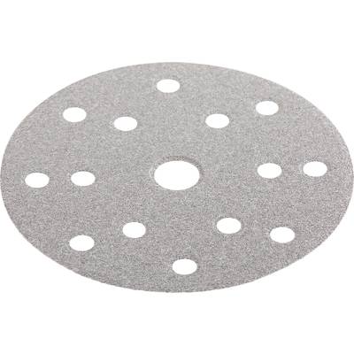 Round sanding paper with central and edge holes for dust extraction. Used in conjunction with a sanding machine.