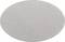 Grey, circular sandpaper on a white background. It displays a uniform texture and is used for smoothing surfaces.